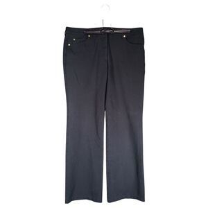 Escada Pants 12 Womens Black Dress Trousers Regular Cotton Blend Comfort Solid